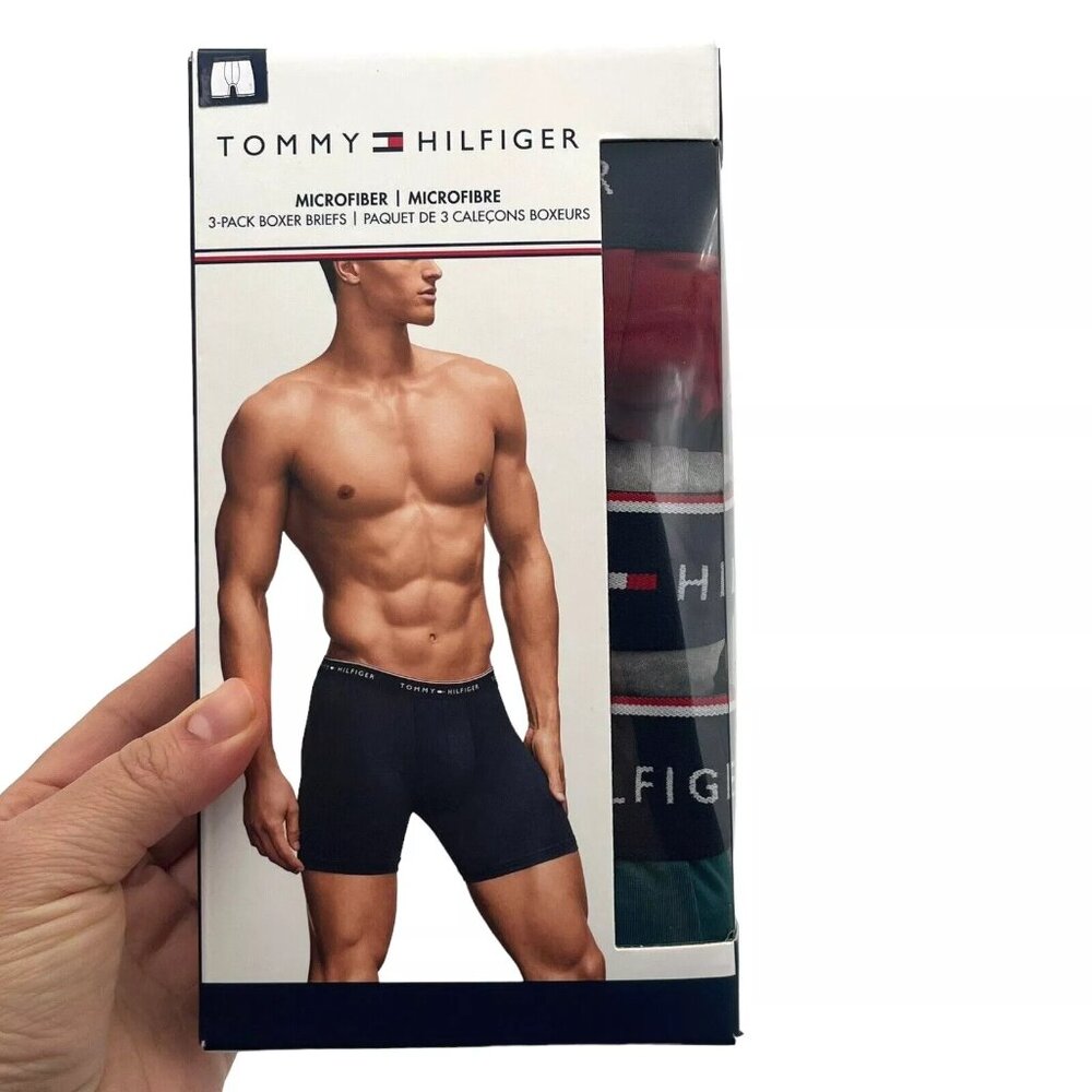 Tommy Hilfiger Mens Boxer Briefs Size XL-XXL Microfiber Underwear Multic- 3 Pack - Picture 3 of 9